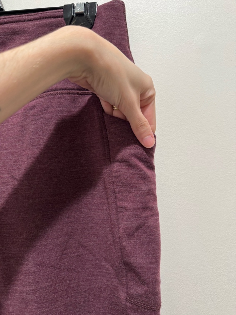 Woolx Frost Merino Wool Leggings Burgundy Pocket Thermal Pants Small - Picture 5 of 9
